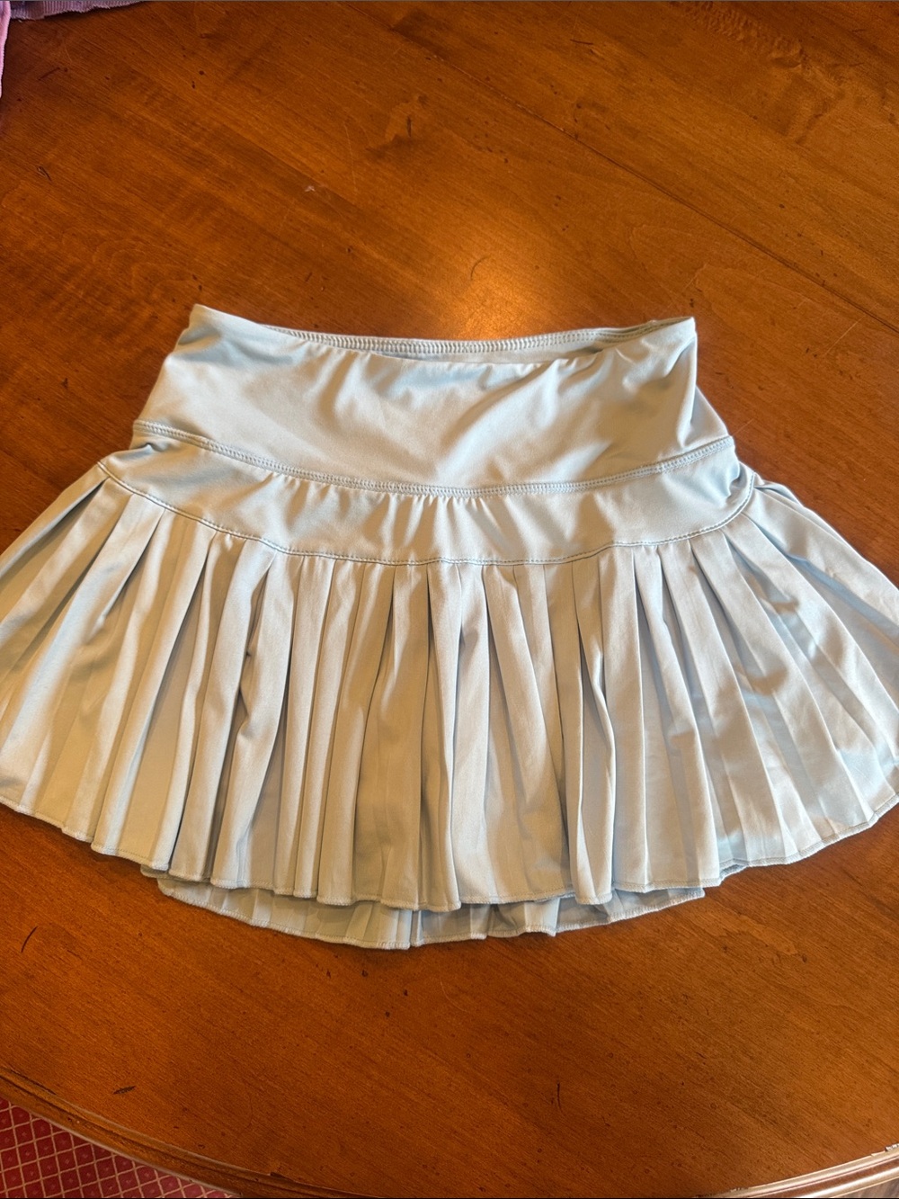 Light Blue Pleated Mini Skirt goldhinge